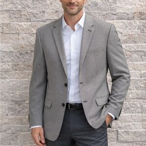 Men's Gray Blazer size 38R two button blazer, all three packets are imitation